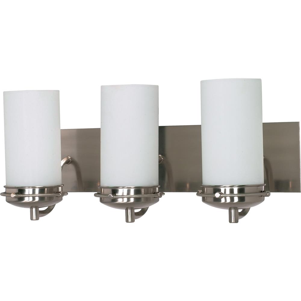 Nuvo Lighting 60/613  Polaris - 3 Light - 21" - Vanity with Satin Frosted Glass Shades in Brushed Nickel Finish